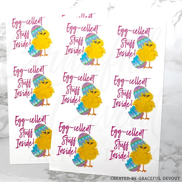 Egg-cellent Stuff Inside! - 2" (inches) Sticker (96ct.)  [GD51-96] - Picture 4 of 5